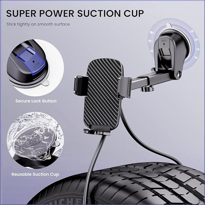 Qifutan Universal Car Phone Holder Automobile Cell Phone Holder Car Mount for iPhone Universal Car Dashboard Mount Fit All Phones