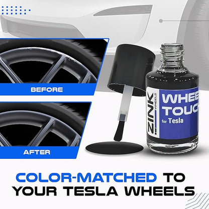 Premium Tesla Wheel Curb Rash Repair Kit for Model 3 20-inch Zero-G Rims - DIY Kit with Color-matched Touch Up Paint - Made in USA