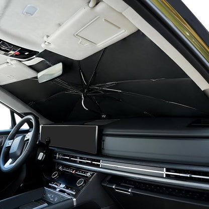 2024-2025 Upgraded for Hyundai Santa Fe Sunshade, Portable Foldable Sunshade Accessories, [Nano Ice Crystals Coating] UV Protection, Keeps Interior Cool (for Hyundai Santa Fe 2024-2025)