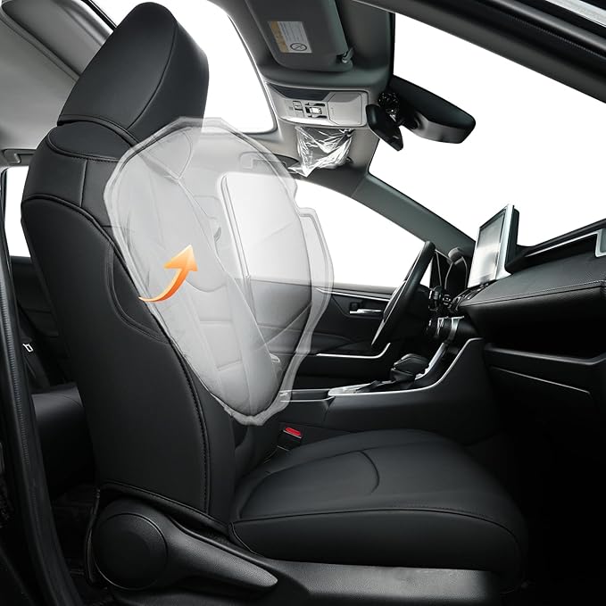 RISINGSTAR Rav4 Seat Covers, fit 2019-2025 Toyota Rav4 XLE LE XLE Premium Limited Base SUV, not for Adventure and TRD-Off(Black)