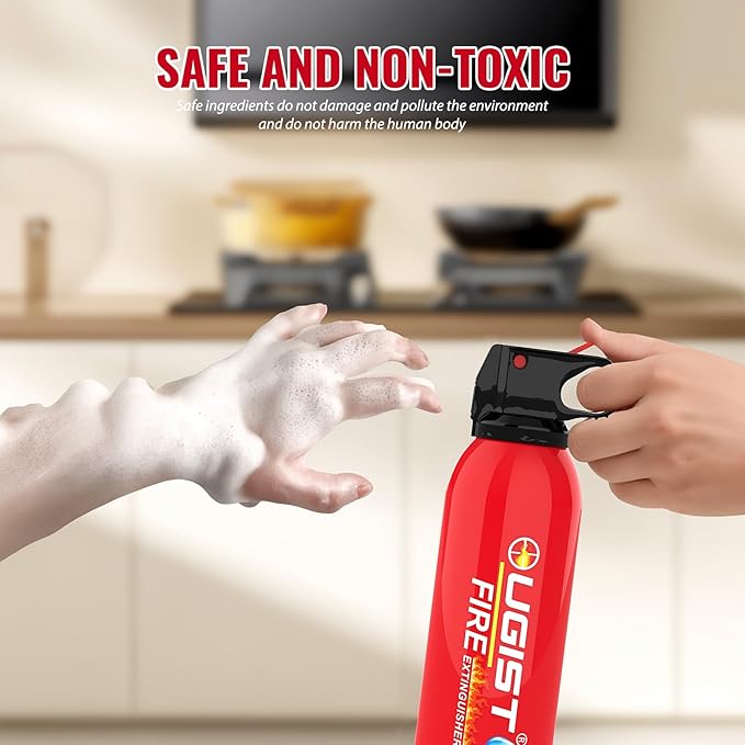Small Portable Fire Extinguisher for Home and Kitchen, 21oz Each, 1-Pack, Water-Based Fire Extinguishers for Quick Emergency Response, Prevent Re-Ignition, Ideal for Vehicle and Camping, MSJ620