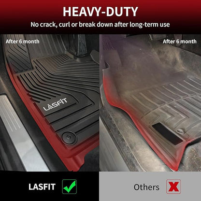 LASFIT Floor Mats for Volvo XC60 2018-2026 (Not for PHEV & T8 Hybrid), All Weather Floor Liner TPE Custom Fit 1st & 2nd Row Rubber Car Mats for Volvo XC60 Automotive Accessories, Black