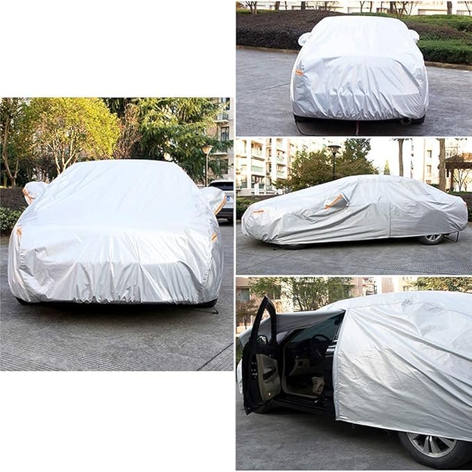 Kayme 6 Layers SUV Car Cover Custom Fit for VW Volkswagen Tiguan LWB (2018-2025) Waterproof All Weather for Automobiles, Outdoor Full Cover Rain Sun UV Protection.Silver