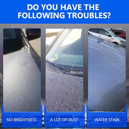 Car Coating Spray Set, Quick Effect Coating Agent, Quickly Coat Car Wax, Scratch Wax Polish Spray Extremely Hydrophobic, Oil Film Emulsion Glass Cleaner (1PCS+Sponge+Cloth)