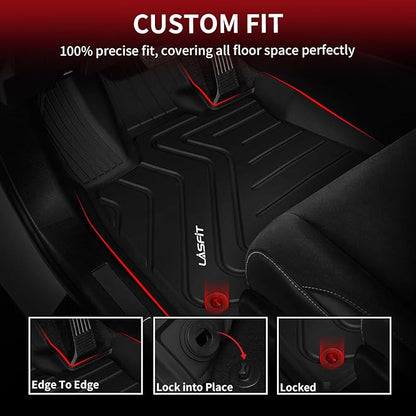 LASFIT Floor Mats for Lexus RX 2022 2021 2020 2019 2018 2017 2016 RX350 RX450h, All Weather Floor Liners Custom Fit TPE Car Mats Front & Rear Mats, Black