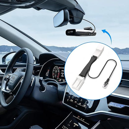 Radar Detector Power Adapter RJ11 Plug (10P Type C) Compatible with Dodge RAM,Charger,Challenger,Grand Cherokee,Chrysler,with Auto-dimming Rearview Mirror,Radar Detector Adapter Cable,Clean Install