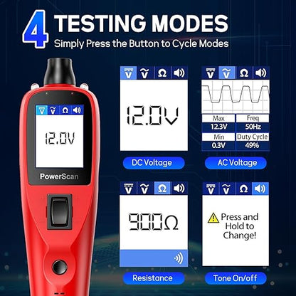 Autel PowerScan PS100 Power Circuit Probe Tester - 2025 12V 24V Car Circuit System Diagnostic Tool, Open Breaker Short Finder, Read AC/DC Resistance, Activate Component, w/ 20ft Cable, for 99% Cars