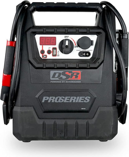 Schumacher Electric DSR ProSeries Car Battery Jump Starter, Maintainer & Portable Power Station - 12V 2400 Peak Amps & 500 Cranking Amps - with DC & USB Charging Ports - DSR158