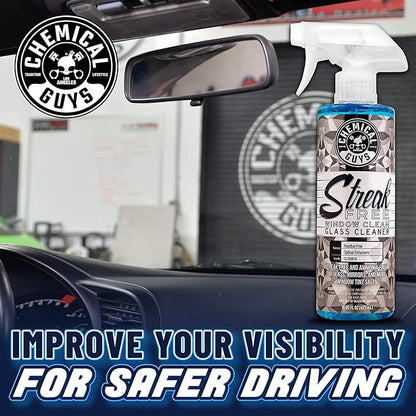 Chemical Guys CLD3001602 Streak Free Glass & Window Cleaner (Works on Mirrors, Navigation Screens & More; Car, Truck, SUV and Home Use), Ammonia Free & Safe on Tinted Windows, (2 Pack) 16 fl oz