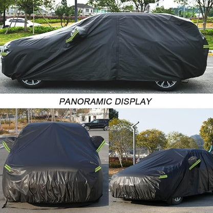 KouKou Car Cover Waterproof All Weather, 7 Layers Outdoor Car Covers for Automobiles with Zipper, Universal Fit Hatchback Subaru Impreza,Mazda 3,VW Golf, BMW X2, ect. (Length to164-178 inch)