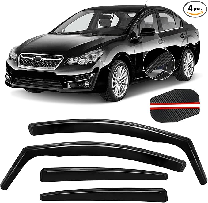 in Channel Auto Rain Guards Fit for 2011-2016 Impreza Hatchback, 2013-2015 Subaru XV CrossTrek, 2016-2017 CrossTrek, Durable Wind Deflector Vent Window Visor Shade, 4PCS