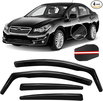 in Channel Auto Rain Guards Fit for 2011-2016 Impreza Hatchback, 2013-2015 Subaru XV CrossTrek, 2016-2017 CrossTrek, Durable Wind Deflector Vent Window Visor Shade, 4PCS