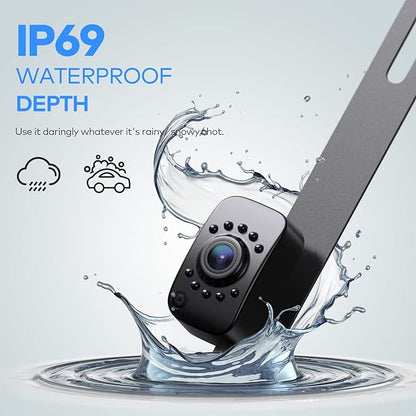 eRapta ERT01 HD Backup Camera Rear View License Plate Reverse Camera Universal for Pickup Truck Car SUV 149 Degree Perfect Angle Night Vision IP69K Level Waterproof
