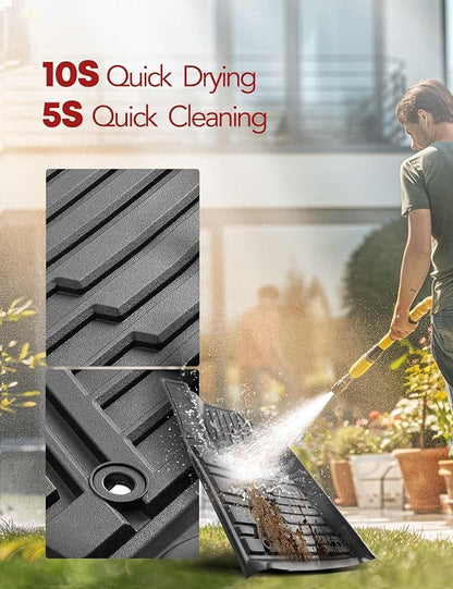 YHTAUTO Floor Mats Fit 2014-2021 Toyota Tundra CrewMax/Double Cab, TPE All Weather Floor Liner Odorless Custom Fit Car Mats, 1st 2nd Row Tundra Accessories