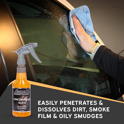 LANE'S Concentrated Auto Glass Cleaner- Window Cleaner, Windshield Cleaner- Removes Smoke Film, Fingerprints, and Smudges, Safe for All Glasses- 16 oz