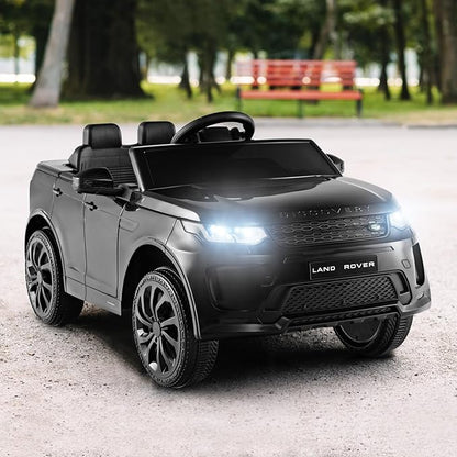 Costzon 12V Kids Ride On Car, Licensed Land Rover Electric Vehicle w/Remote Control, Lockable Doors, Slow Start System, LED Lights & Speed Switch Sound, Music & Horn, MP3 & USB (Black)
