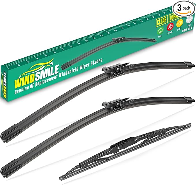 24" 21" 13" Windshield Wiper Blades Replacement for Chevy Chevrolet Traverse 2012 2013 2014 2015 2016 2017 Premium All Weather Front Rear Wipers Set - OEM Quality (Pack of 3)