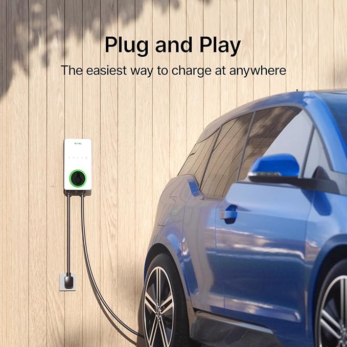 Autel MaxiCharger Level 2 EV Charger up to 40Amp, 240V, Indoor/Outdoor Fast Electric Vehicle Charging Station with Flexible 25-Foot Cable, NEMA 14-50 Plug (White)
