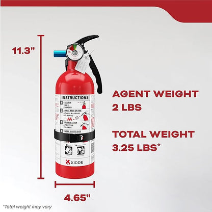 Kidde Basic Fire Extinguisher for Home, Office, Residential, Single-Use, 5BC