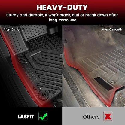 LASFIT Floor Mats&Cargo Mat Fit for Chrysler Pacificar 2017-2025 7-Seater(Not Hybrid)/Chrysler Voyager 2020-2025, All Weather TPE Fit Floor Liner for Pacifica & Voyager 3 Row Car Mats&Cargo Liner