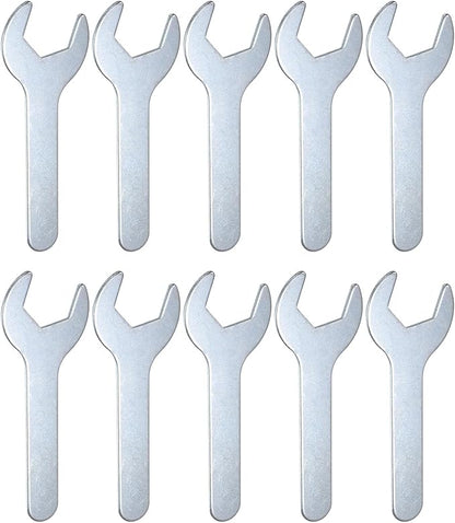 HARFINGTON 10pcs Small Wrench 24x120x2.3mm Metric U-Shaped Single Open Ended Spanner Super Thin Flat Head Galvanizing Wrench for Automotive Repair Furniture Assembly