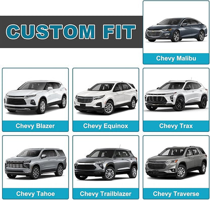 GIANT PANDA Fit Chevy Equinox Trax Malibu Blazer Trailblazer Traverse Tahoe Front Car Seat Cover, 3D Air Mesh Breathable Seat Protector, Black（2-Pack