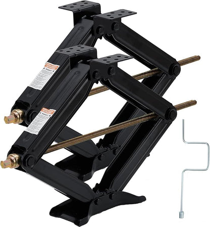 Garvee 24" RV Scissor Jack - 7500lb Heavy Duty Leveling Stabilizer with Crank Handle, Stable Base, 4"-24" Adjustable Height, Powder Coated Steel for Travel Trailers, RVs & Campers - 2 Pack