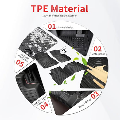Wayhigh-All Weather Floor Mats & Cargo Liner Set for Honda HRV 2023-2026/Acura ADX 2025 2026, Custom Fit TPE Heavy Duty Car Mats HR-V Hybrid LX | Sport | EX-L Full Set for HR-V Accessories