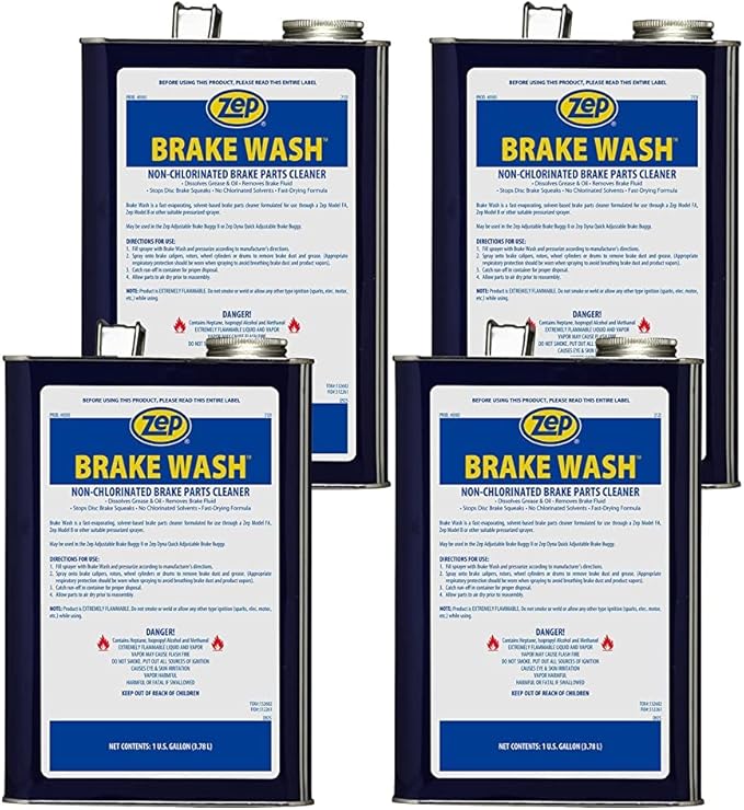 Zep Brake Wash Liquid Non-Chlorinated Parts Cleaner - 1 Gallon (Case of 4) 50524 - Fast-Acting, Non-chlorinated, Solvent Degreaser