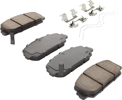 Premium Semi-Metallic Front Brake Pads (1001-1697M) Compatible with Acura ILX 2016-2022, Acura RDX 2013-2018, Acura RLX 2014-2020, Honda Accord 2016-2017, Honda Civic 2017-2020
