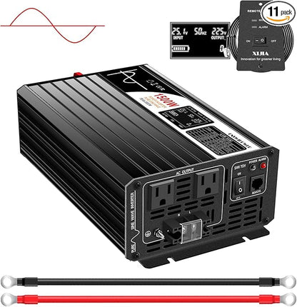 Xijia 1500W(Peak Power 3000W) LCD-Dispaly 48v to 120v Pure sine Wave 60HZ Solar Inverter for Home Use car (DC48V (Range 40V-60V) 1500W)…