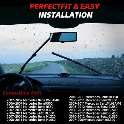 OTUAYAUTO Windshield Wiper Blades - Replacement for Mercedes-Benz ML-Class W164, ML320 ML350 ML550 ML63 06-11, X164 05-12, W251 06-12, Front and Rear Wiper Blades, Pinch Tab - 28"+21"+12" (Pack of 3)