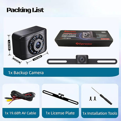 X1 Backup Camera for Car License Plate Reverse Cam, IP69 Waterproof Rearview Camara de Reversa de Auto Clear Night Vision, 149 Degree Wide View Angle - NTSC 12V