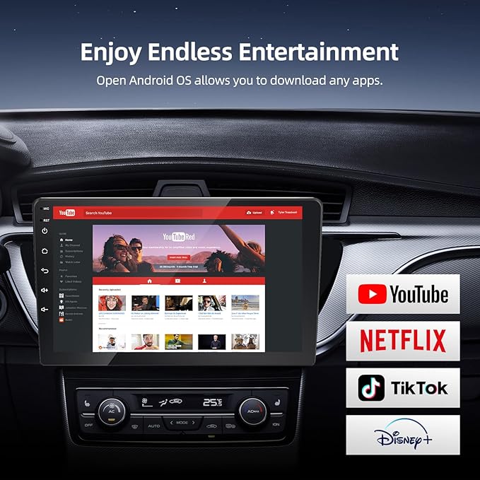 Wireless CarPlay & Android Auto Adapter with Play Store/YouTube/Netflix/Disney+[32GB] Support Screen Mirroring/TF Card/USB Drive,Fit for Built-in Wired CarPlay Car,FEXIER X Car Play Video Magic AI Box