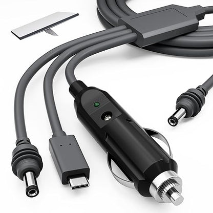 Starlink Mini 3-in-1 DC Power Cable 16FT, USB-C 12-24V Cigarette Lighter Plug & DC Male Cord Input Power Cable, Waterproof Power Cord Accessories for Starlink Mini