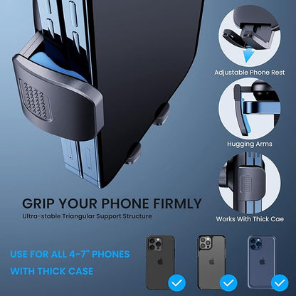 Qifutan Metal CD Slot Phone Holder Mount for Car - Upgraded Thick Cases Friendly iPhone Holder for CD Player - Fits All Smartphones