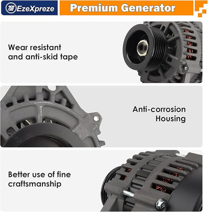 Ezexpreze 8460 New Alternator for Mercruiser Model 350 Mag MPI, 4.3L EFI, 454 Mag Bravo MPI, 5.7L Ski, 7.4L MIE, MX 6.2L 20099, 400-12151, Apr-93, 862031, 113685