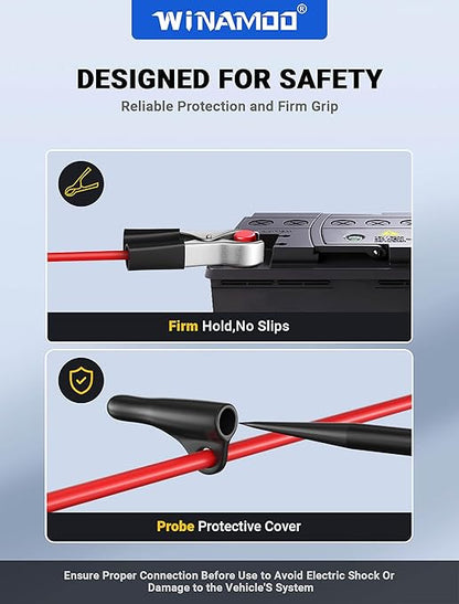 Test Light Automotive 5-90V Digital LED Circuit Tester with Voltage Display, Auto Bidirectional Voltage Tester, Electric Test Pen with Extended Spring Wire & Probe for Car RV Fuse Checker