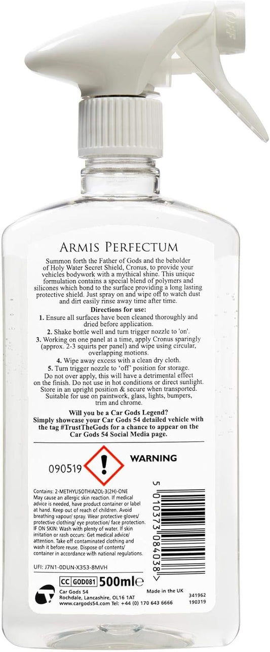 Car Gods Holy Water Secret Shield Polish, Paint Sealant, Protection Against Water and UV Damage, Hydrophobic Nano Coat Repels Dirt., 17 Fl Oz