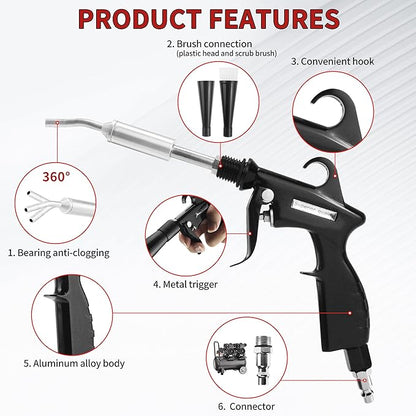 HANDY High Pressure Car Interior Cleaning Gun Interior Dryer Hair Dryer Car Detail Gun Fast Drying Blows Away Dust and Dirt Using Air