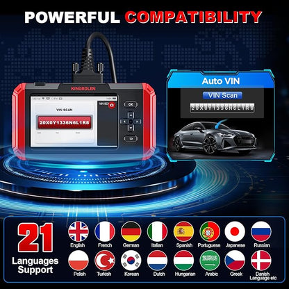 KINGBOLEN S800 OBD2 Scanner Diagnostic Tool,ABS SRS Engine at Automotriz Code Reader with 15 Resets,Oil SAS TPMS Gearbox Brake,FCA AutoAuth Automotive Scan Tool,AutoVIN,All Cars Lifetime F-Ree Update