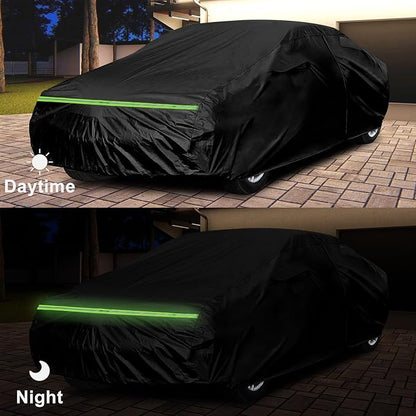 Waterproof Car Cover Compatible with Chevrolet Impala SS/LS/LT 2000-2020, 6 Layers All Weather Car Covers with Zipper Door for Snow Rain Dust Hail Protection