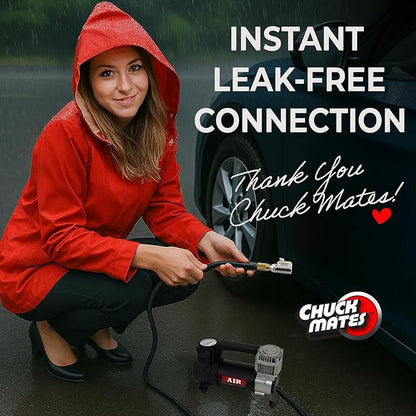 Chuck Mates™ Platinum (2 Pack) Quick-Connect with Patented RatchetSeal™ Technology for Tire Inflators Open-Type