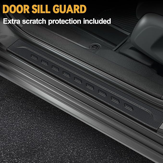 Floor Mats Set for Honda HR-V 2026 2025 2024 2023(Hybrid & Gasoline), Full Coverage All Weather Floor Mats Cargo Mat with Backrest Protectors & Door Sill Guards for Honda HRV Accessories