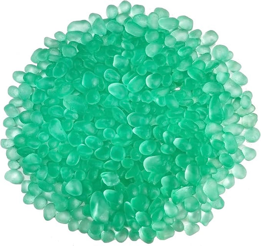 0.88LB Peppermint Green Fish Tank Gravel Aquarium Glass Stones Glass Pebbles Aquarium Gravel Rocks Fish Tank Rocks, Beads Pebbles Rock Sand Glass Gems Stones for Vase Filler Turtle Fish Tank Decor