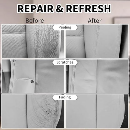 Leather Recoloring Balm,8.5oz Leather Color Restorer,Gray Leather Repair kit for Furniture and Car Interior,Leather Couch Scratch Repair,Leather Dye Paint for Faded,Cracked and Damaged Leather
