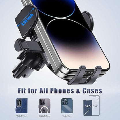 Car Vent Phone Mount, Universal Cell Phone Holder for Car [Upgraded Vent Clip Never Fall Off] Hands Free Air Vent Phone Holders for Your Car,Phone Stand for iPhone and Other Smartphones