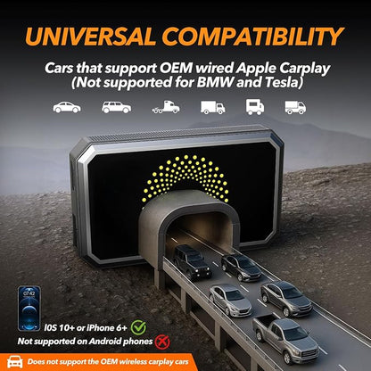 Volam 3-in-1 Wireless CarPlay Adapter Magic AI Video Box for iPhone with Netflix YouTube Plug and Play for Factory OEM Wired Car Play Cars & iOS 10+