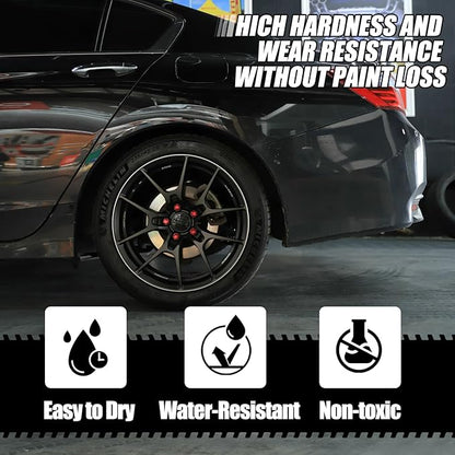 Matte Black Rim Touch Up Paint - Car Wheel Repair Kit Curb Rash, Gloss or Matte Black Rim Touch Up Paint, Quick And Easy Wheel Scratch Repair Kit, Wheel Repair Kit Curb Rash (Matte Black)