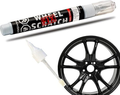 Black Gloss Rim Touch Up Paint Pen, Car Wheel Scratch Repair, Curb Rash Repair, Gloss Black Wheel Paint